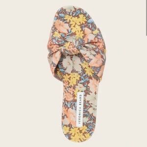 Veronica Beard Etra Knot Slide Linen Look Womens Sandals‎ $293 size 9.5 M flats